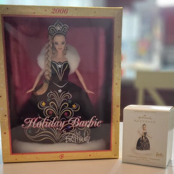 2006 Holiday Barbie Doll by Bob Mackie with Ornament (NRFB)